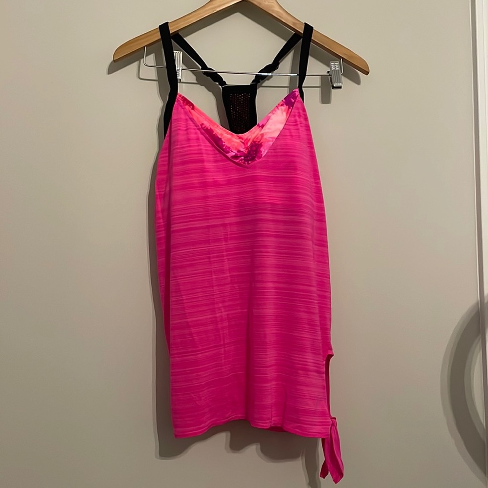 ZEROXPOSUR Swimwear Tankini Top with Side Knot Women's Size L NWT